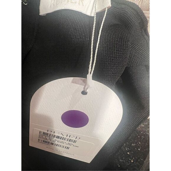 Rumer The Label Riviera Mini Dress Black textured knit size small NWT $399 - Picture 9 of 9